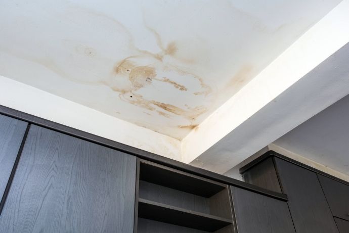 vochtplekken op het plafond