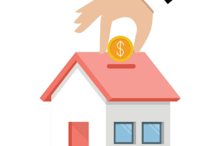 illustratie van een spaarpot in de vorm van een huis